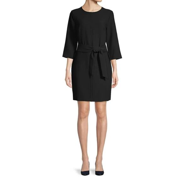 Vince Camuto Black Crepe Fit‎ And Flare Dress Size Ten - Picture 1 of 8